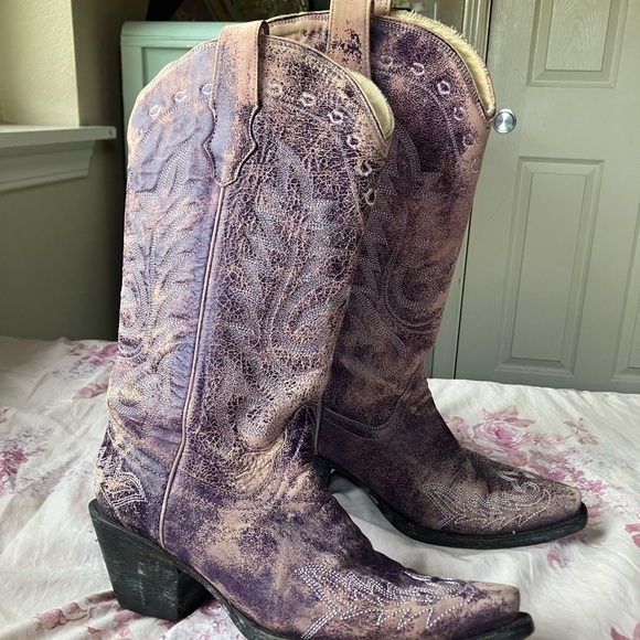 Corral ALL LEATHER Western boot💜 Made in USA - Picture 10 of 10